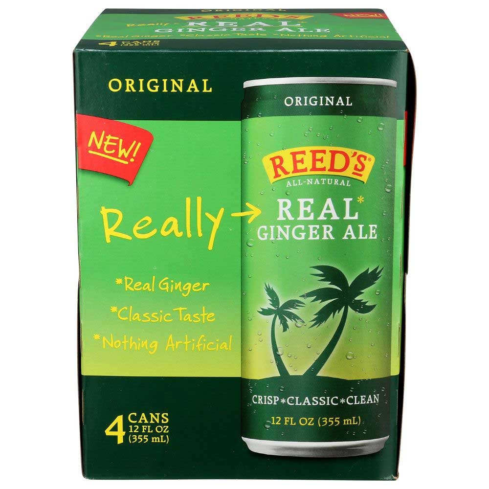 Reeds Real Ginger Ale Soda, 12 Fluid Ounce Sleek Can -- 24 per case