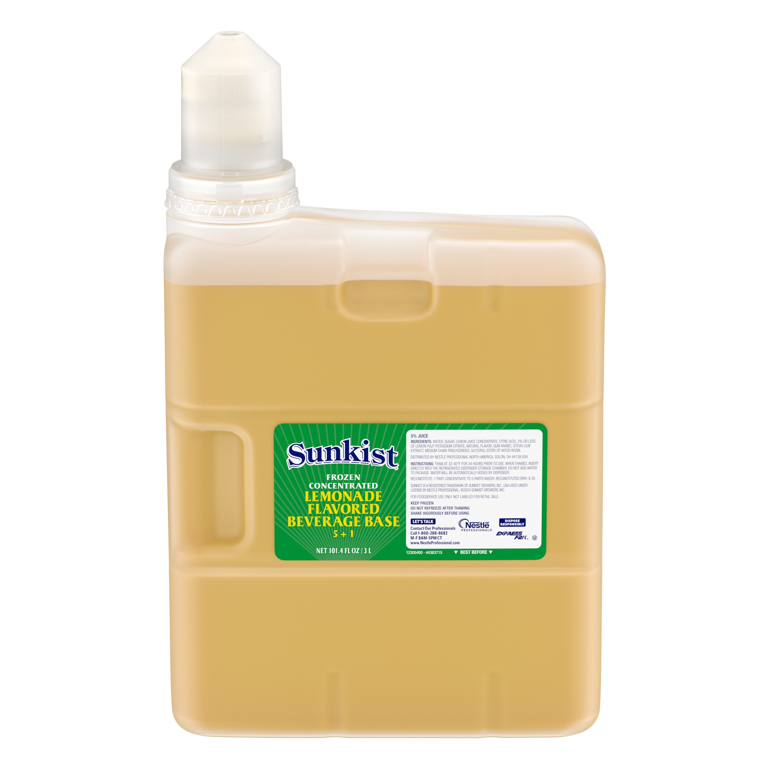 Sunkist Lemonade Flavored Beverage Base Concentrate, 101.333 Fluid Ounce -- 3 per case