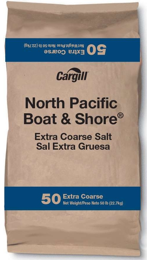 Cargill North Pacific Boat and Shore Extra Coarse Salt, 50 Pound