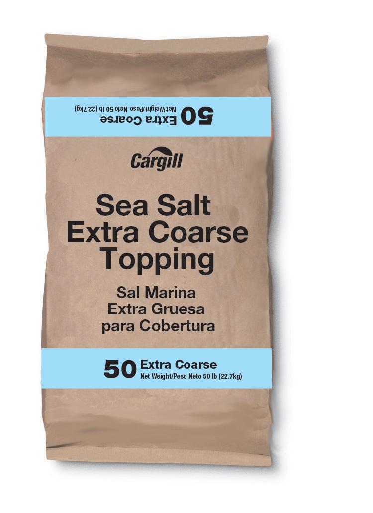 Cargill Extra Coarse Sea Salt Topping, 50 Pound.