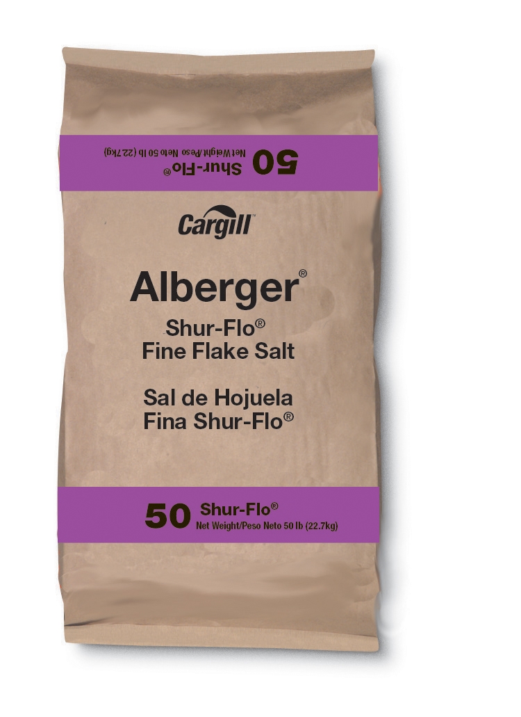 Alberger Shur Flo Fine Flake Salt, 50 Pound.