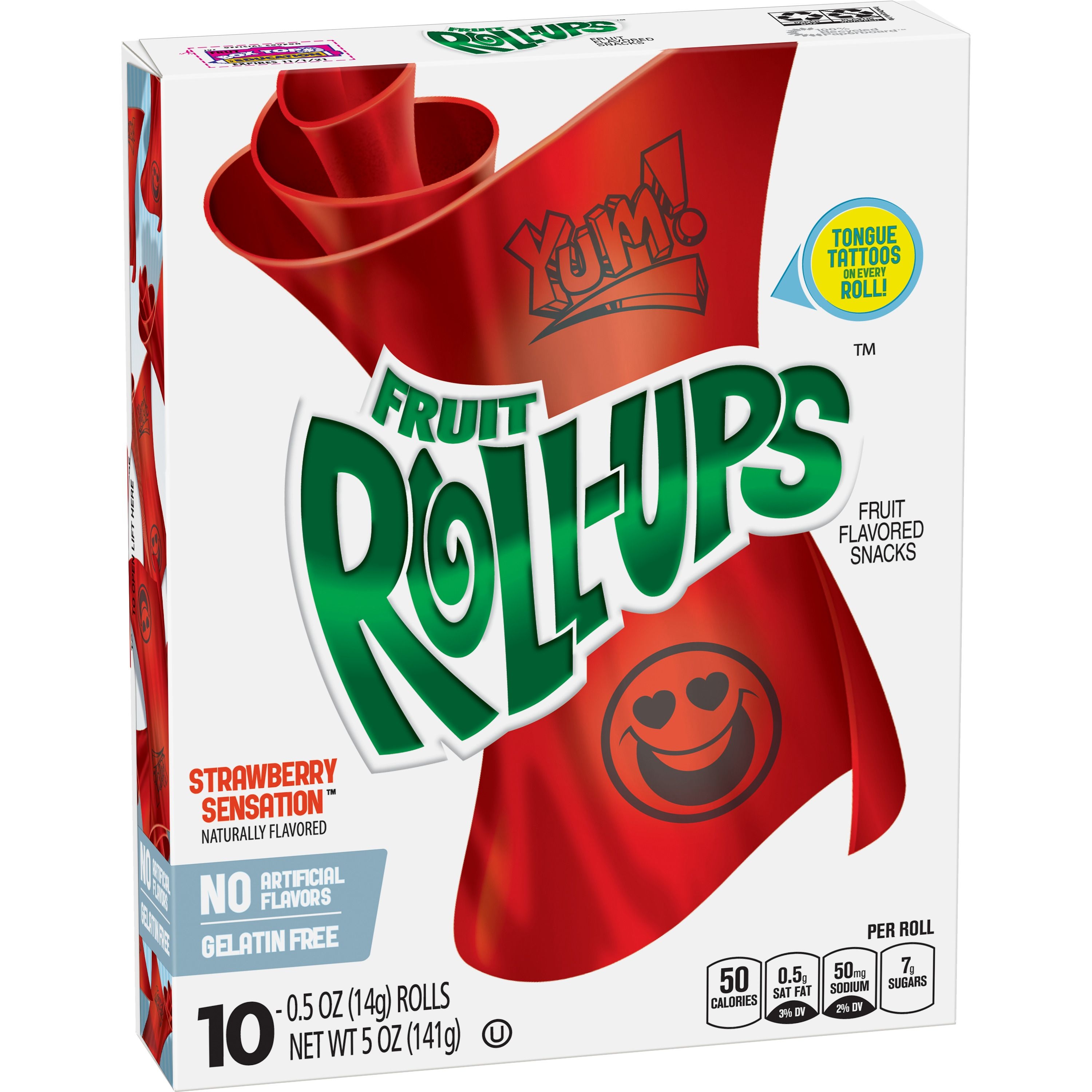 Fruit Roll Ups - Strawberry Sensation, 5 Ounce -- 10 per case.