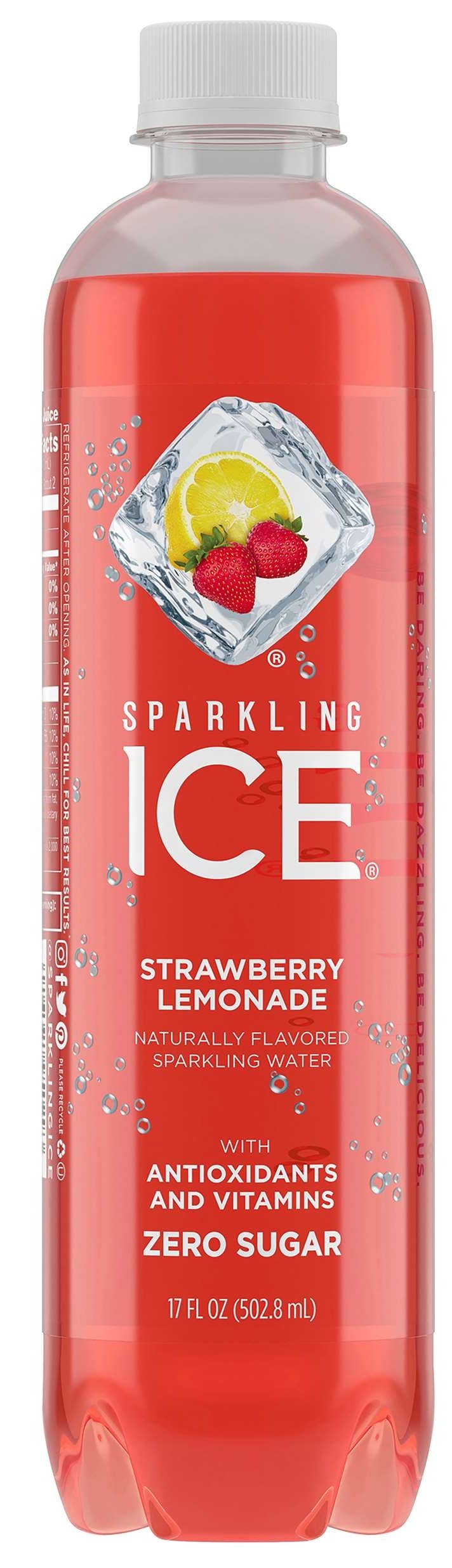 Sparkling Ice Strawberry Lemonade Sparkling Water, 17 Fluid Ounce Bottle -- 12 per case