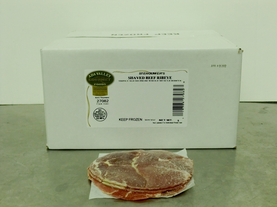 Stehouwers Shaved Beef Ribeye, 3 Ounce -- 48 per case.
