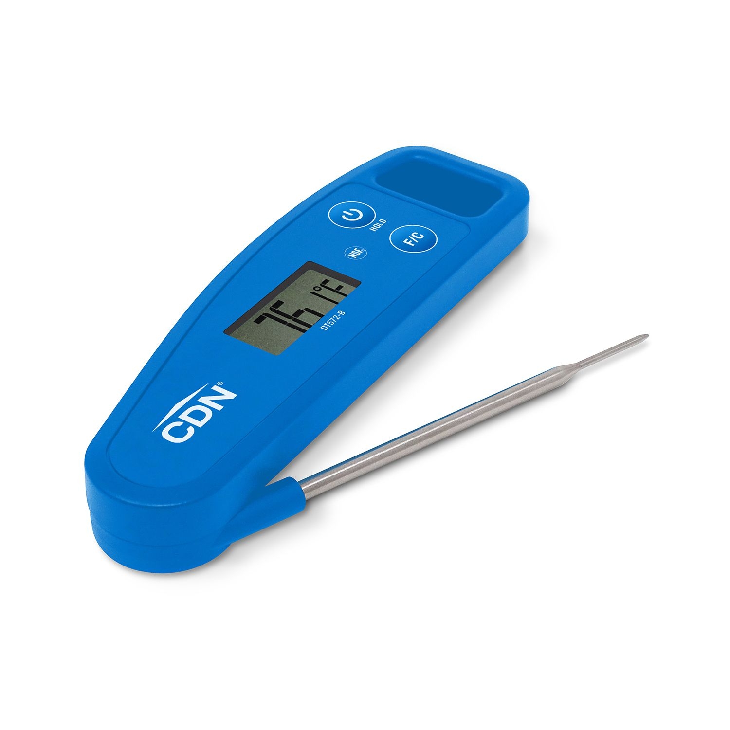 CDN Blue Digital Folding Thermometer, 1.57 inch Width x 5.08 inch Length  x 0.67 inch Depth