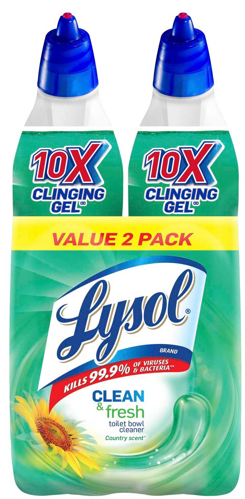 Lysol Country Scent Clean and Fresh Toilet Bowl Cleaner - Twin Pack -- 4 per case