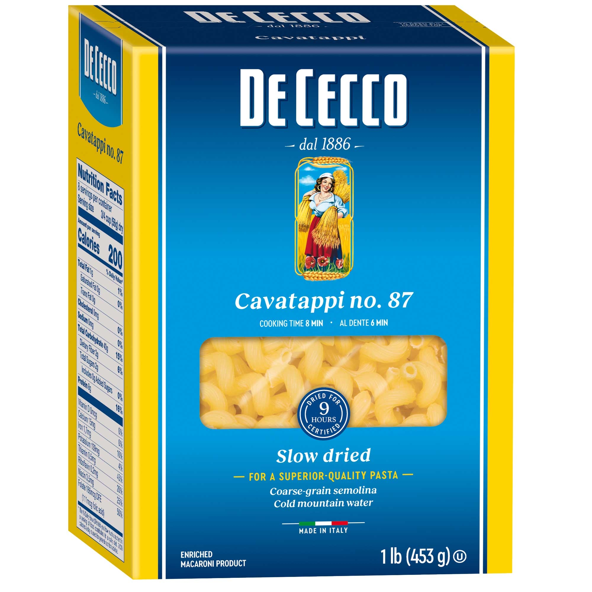 Dececco Enriched Macaroni Cavatappi, 1 Pound -- 12 per case.