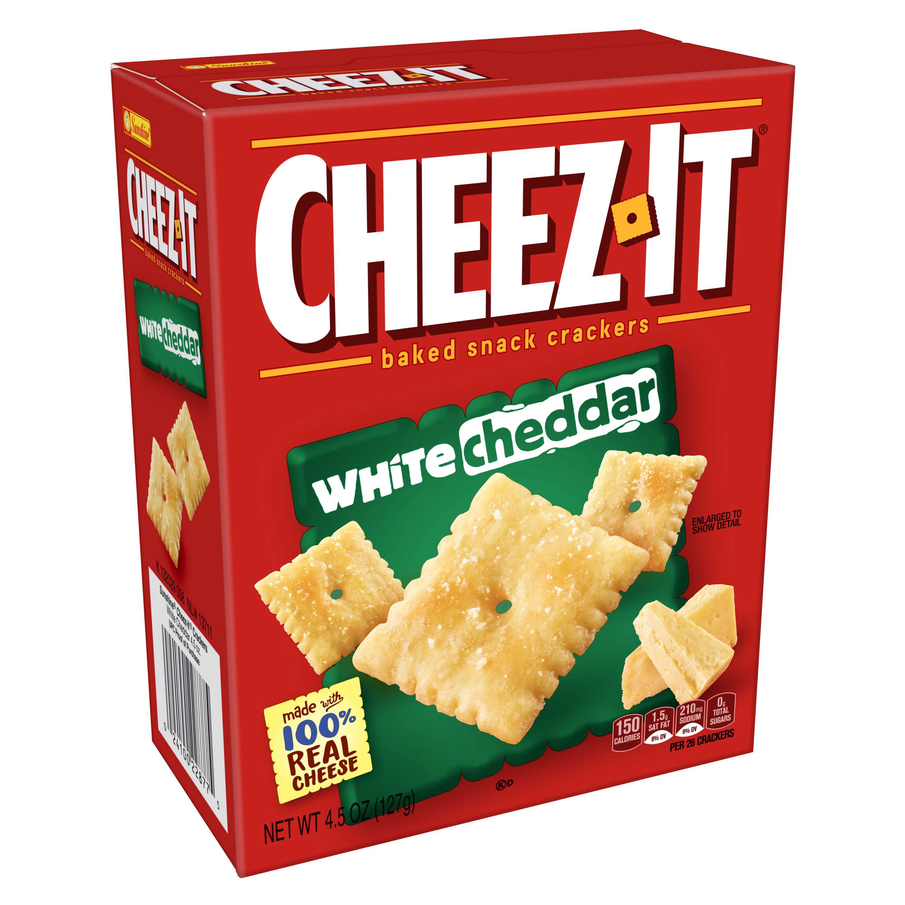 Cheez-It White Cheddar Crackers - 4.5 oz. box, 12 per case