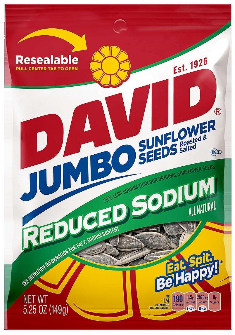 Conagra David Reduced Sodium Sunflower Seed, 5.25 Ounce -- 12 per case