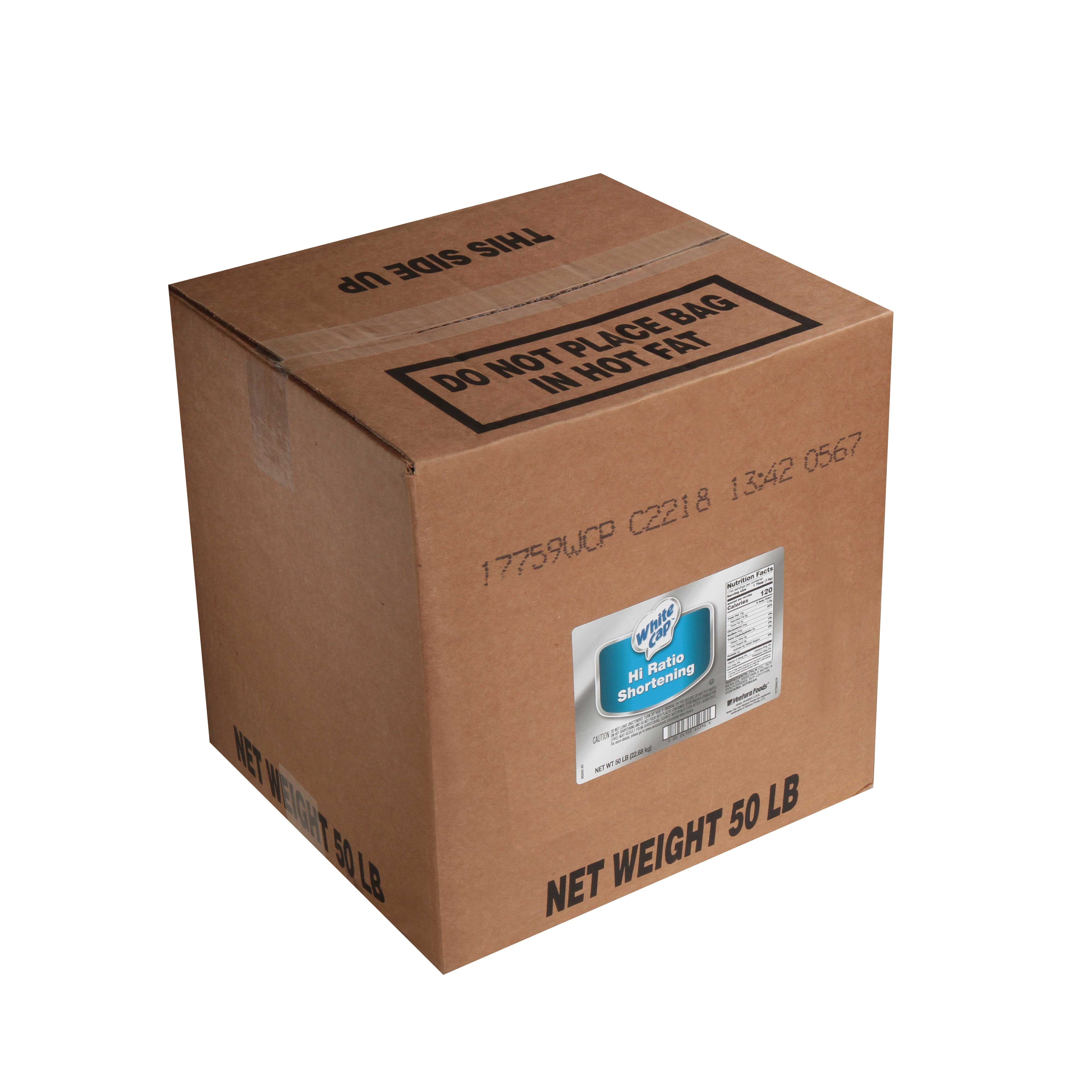 White Cap Hi Ratio No Trans Fat Palm Blend Shortening, 50 Pound.