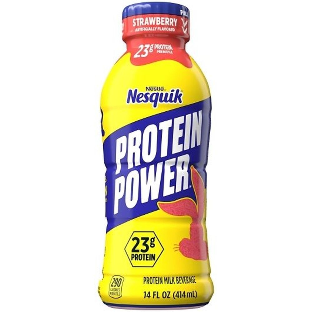 Nesquik Protein Power Strawberry Milk Beverage, 14 Fluid Ounce -- 12 per case