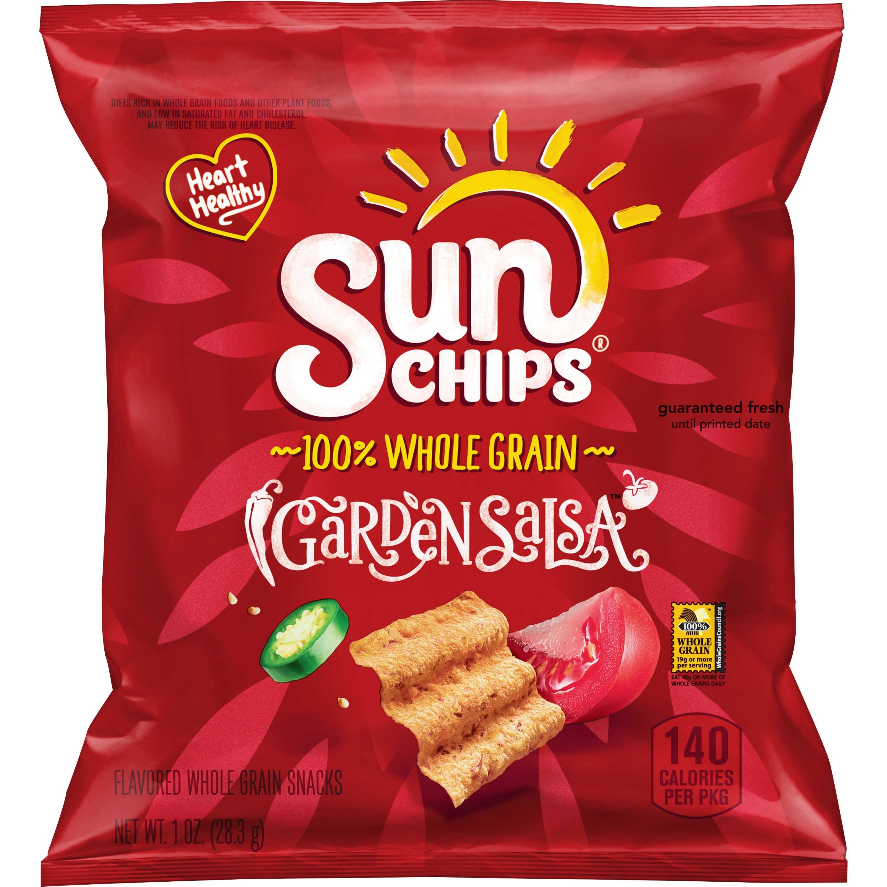 Sun Chips Garden Salsa Whole Grain Snacks, 1 Ounce -- 104 per case.