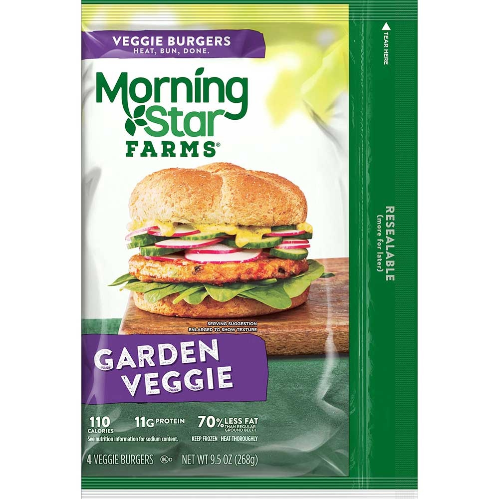 Morningstar Farms Garden Veggie Burgers, 9.5 Ounce -- 8 per case.