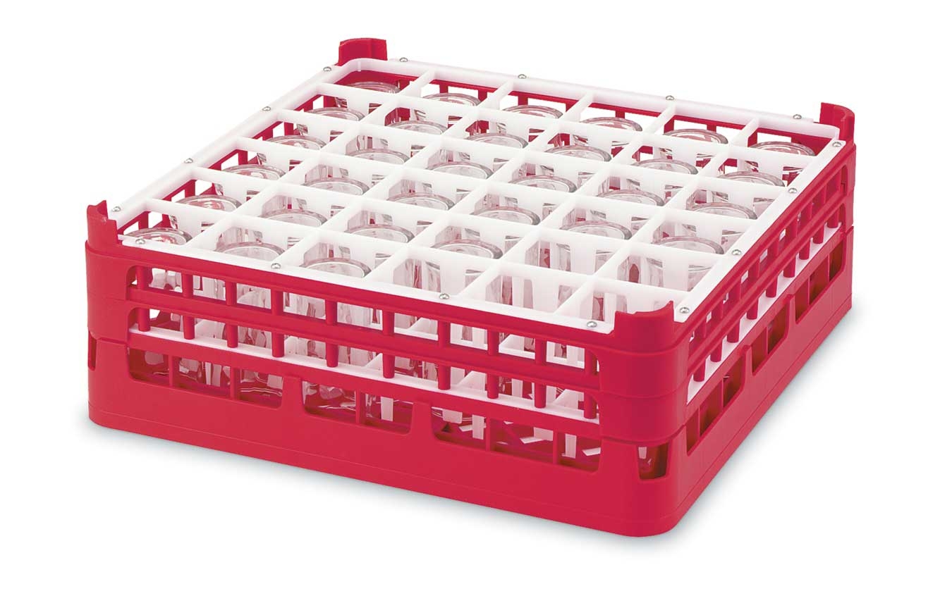 Vollrath Green 36-Compartment Glass Rack, 7 inch.