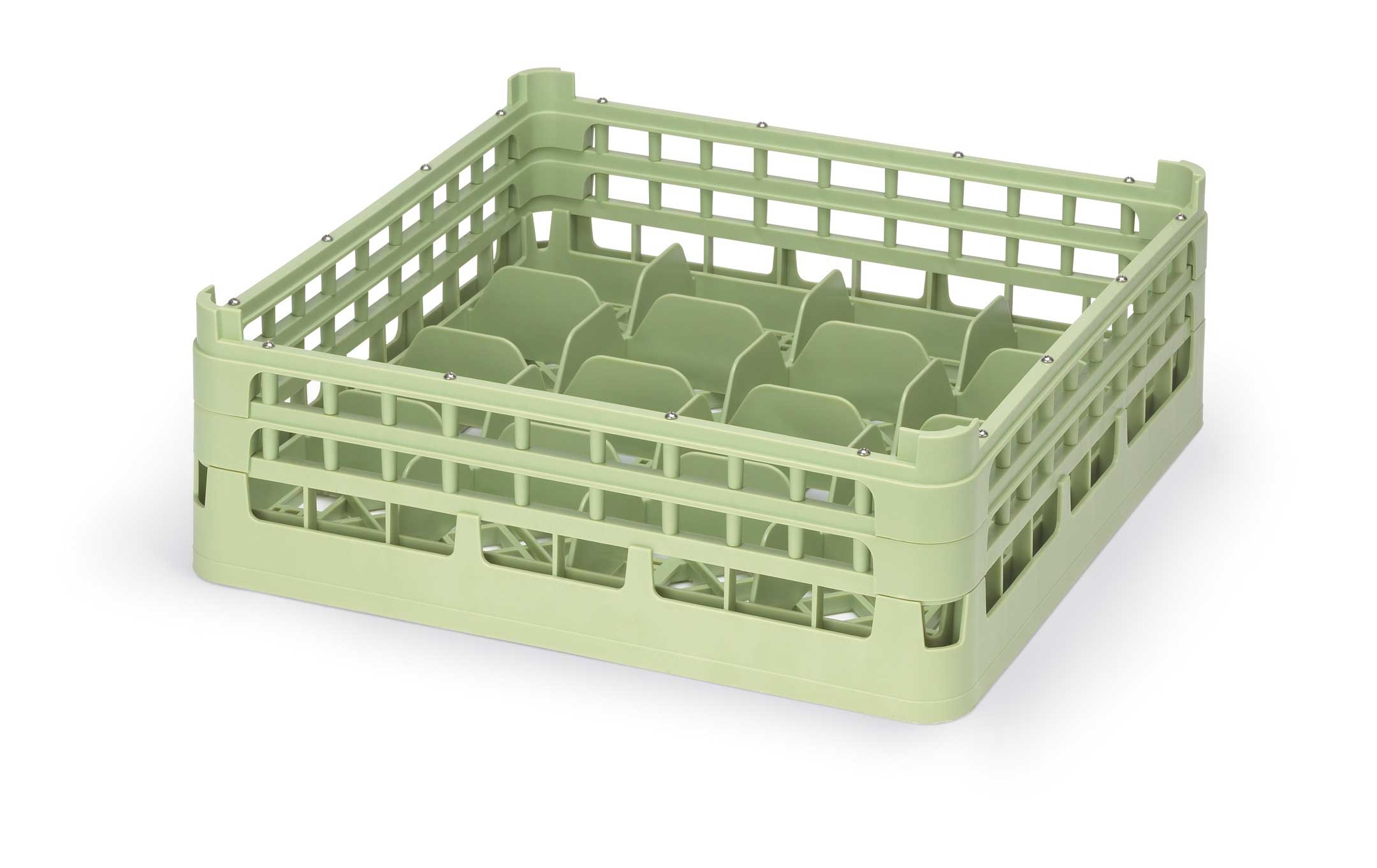 Vollrath Green Medium 16-Compartment Cup Rack, 5 9/16 inch.