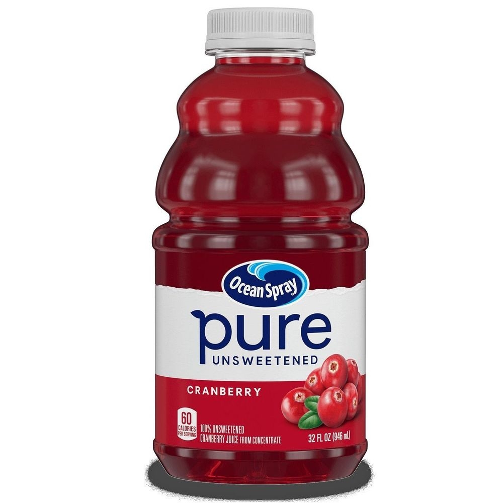 Ocean Spray 100 Percent Pure Cranberry Juice, 32 Fluid Ounce -- 8 per case