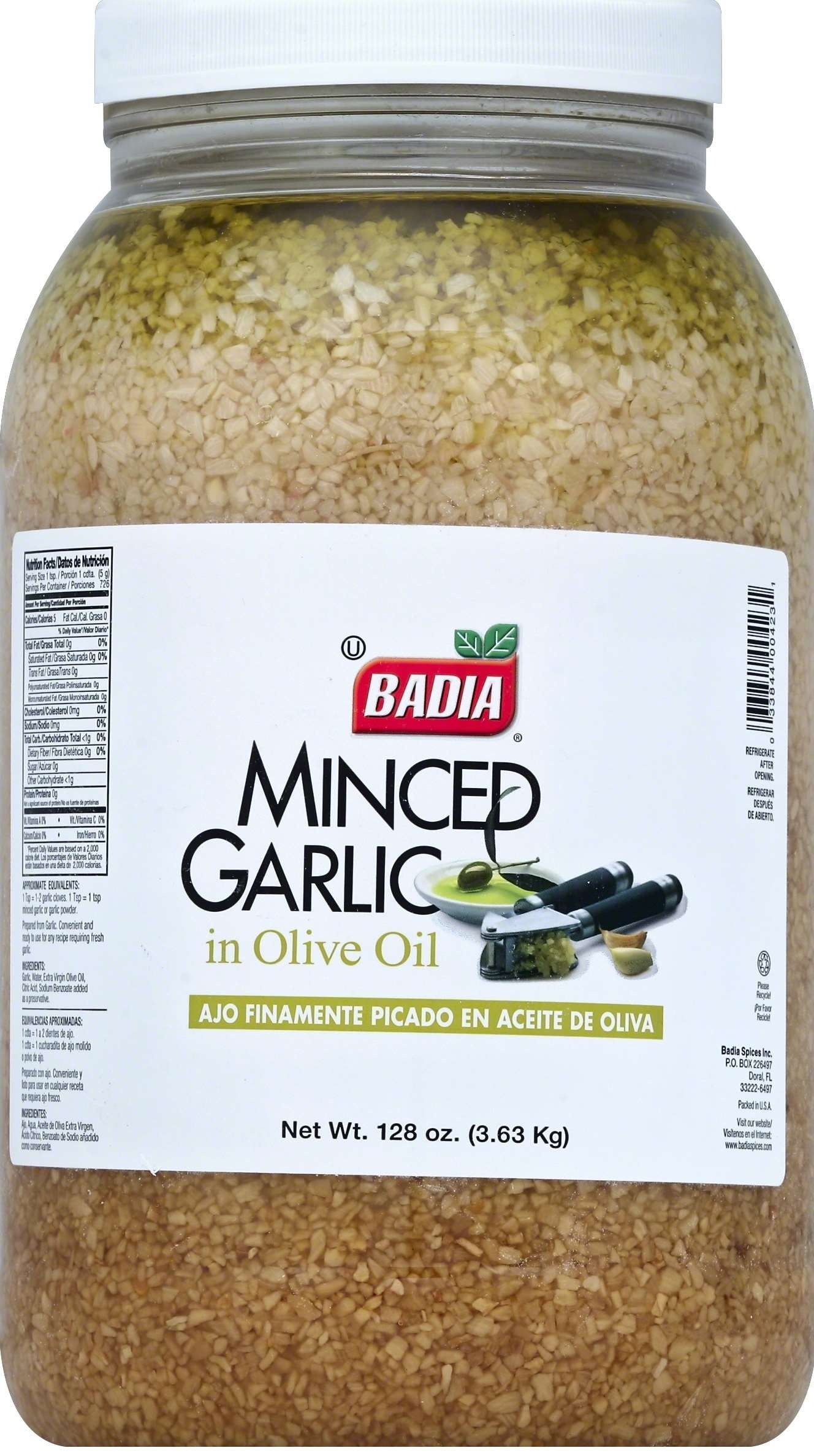 Badia Minced Garlic In Olive Oil, 128 Ounce Jar -- 4 per case