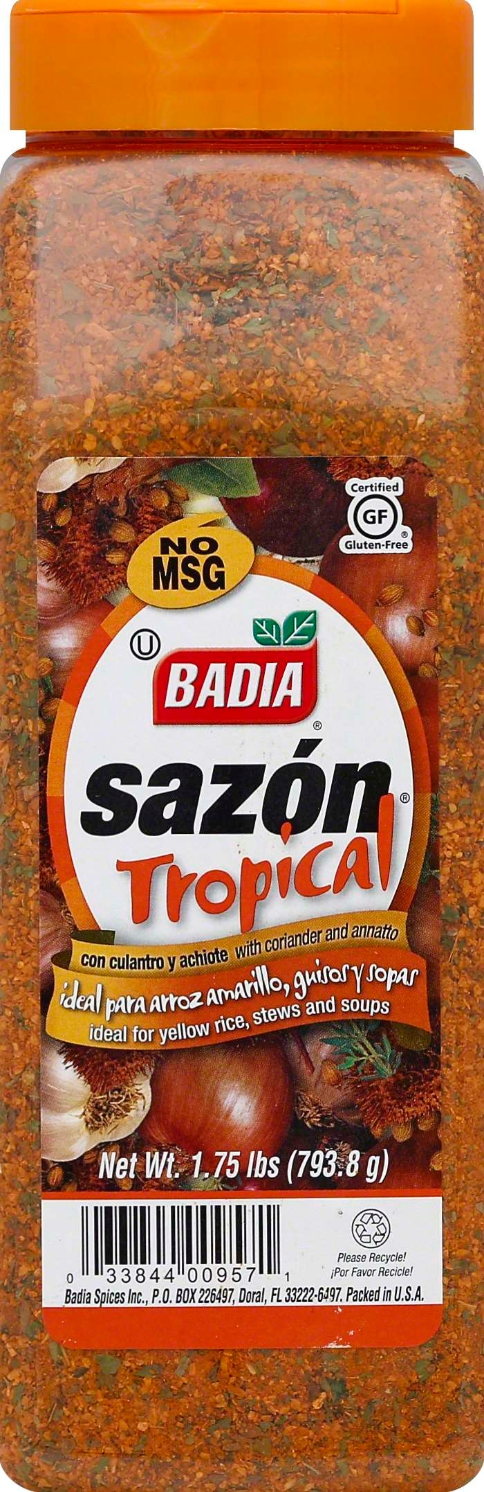 Badia Sazon Tropical Seasoning, 1.75 Pound -- 6 per case
