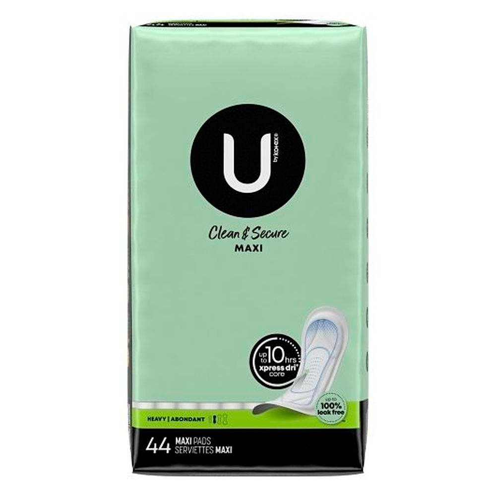 U By Kotex Premium Maxi Heavy Pad, 44 count -- 3 per case