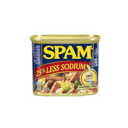 Spam Less Sodium Lunch Meat, 12 Ounce -- 12 per case