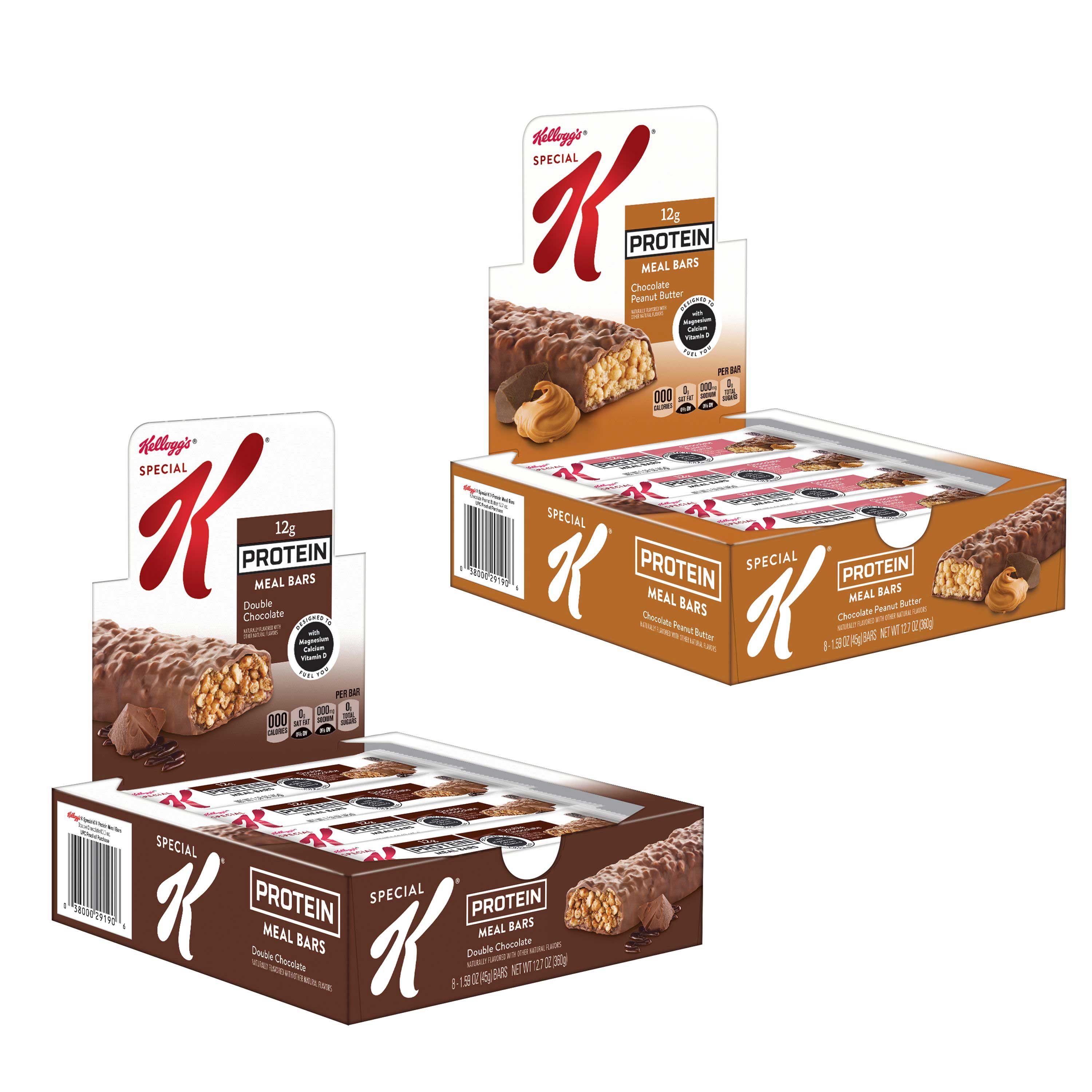Special K Double Chocolate and Chocolate Peanut Butter Assortment Protein Meal Bar, 12.72 Ounce -- 4 per case.