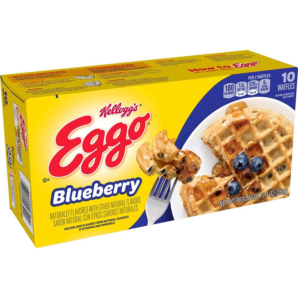 Kelloggs Eggo Blueberry Waffle, 12.3 Ounce -- 8 per case.