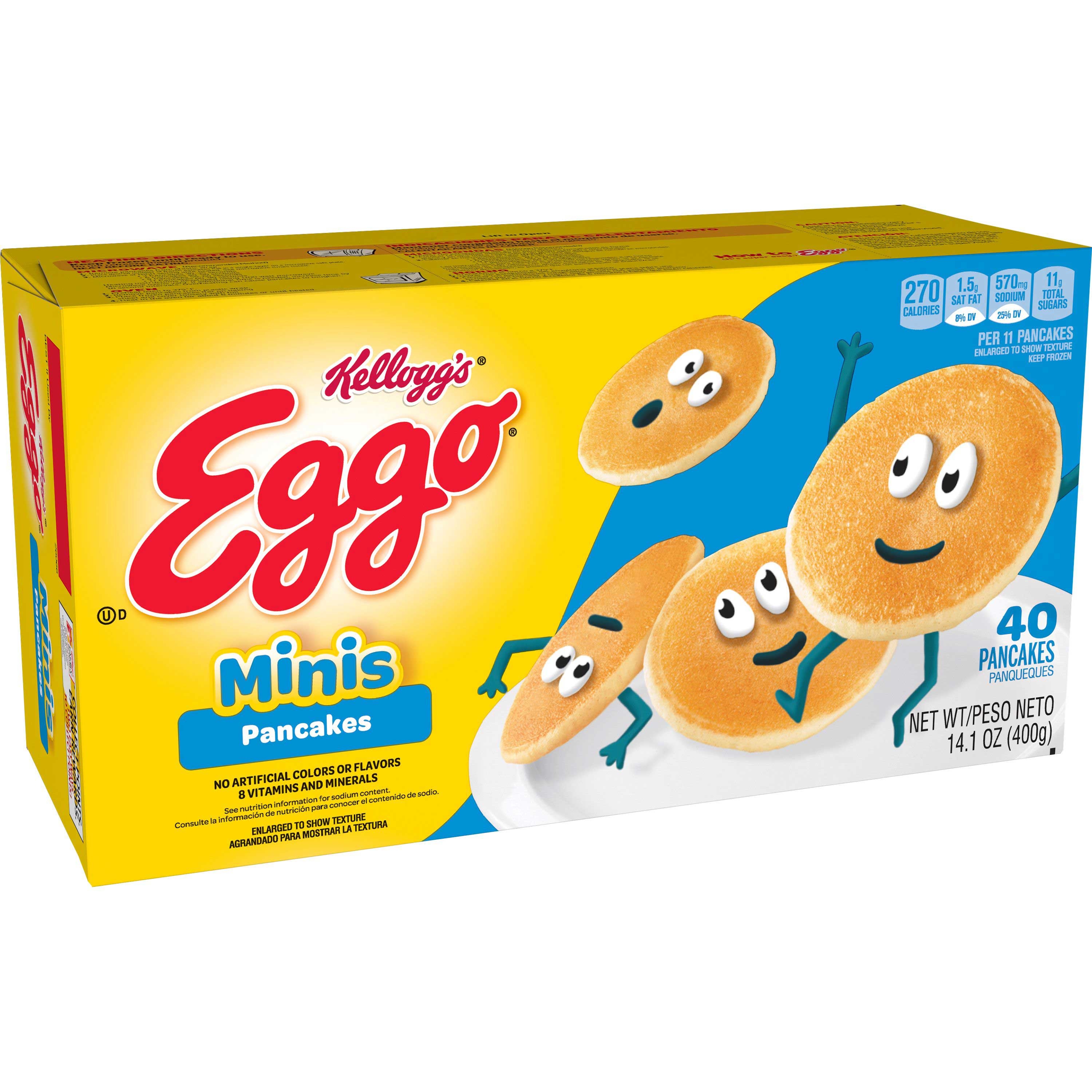 Kelloggs Eggo Mini Buttermilk Pancakes, 40 per pack -- 8 packs per case