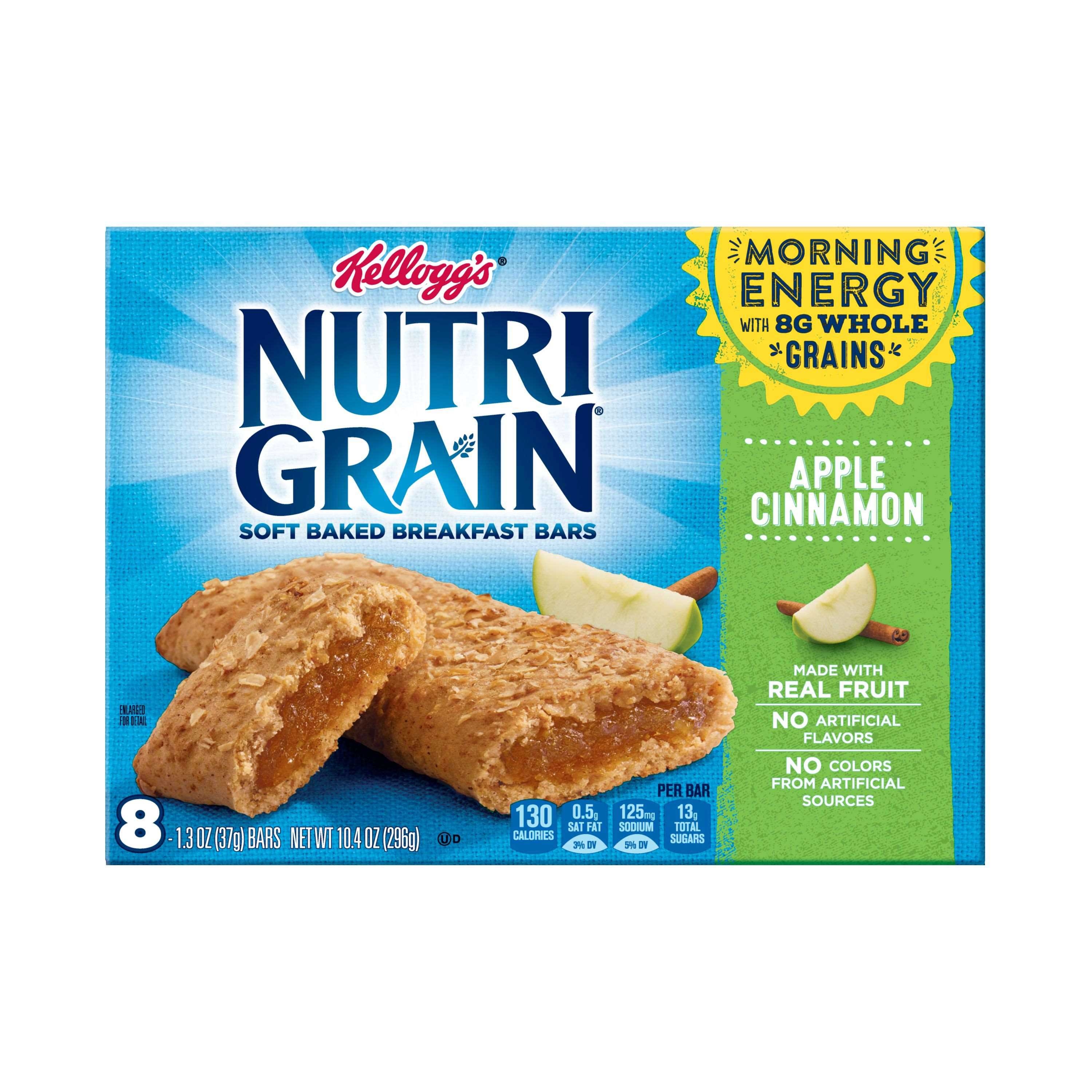 Kelloggs Nutri-Grain Apple Cinnamon Filled Cereal Bar, 10.4 Ounce Box, 8 bars per box -- 12 boxes per case