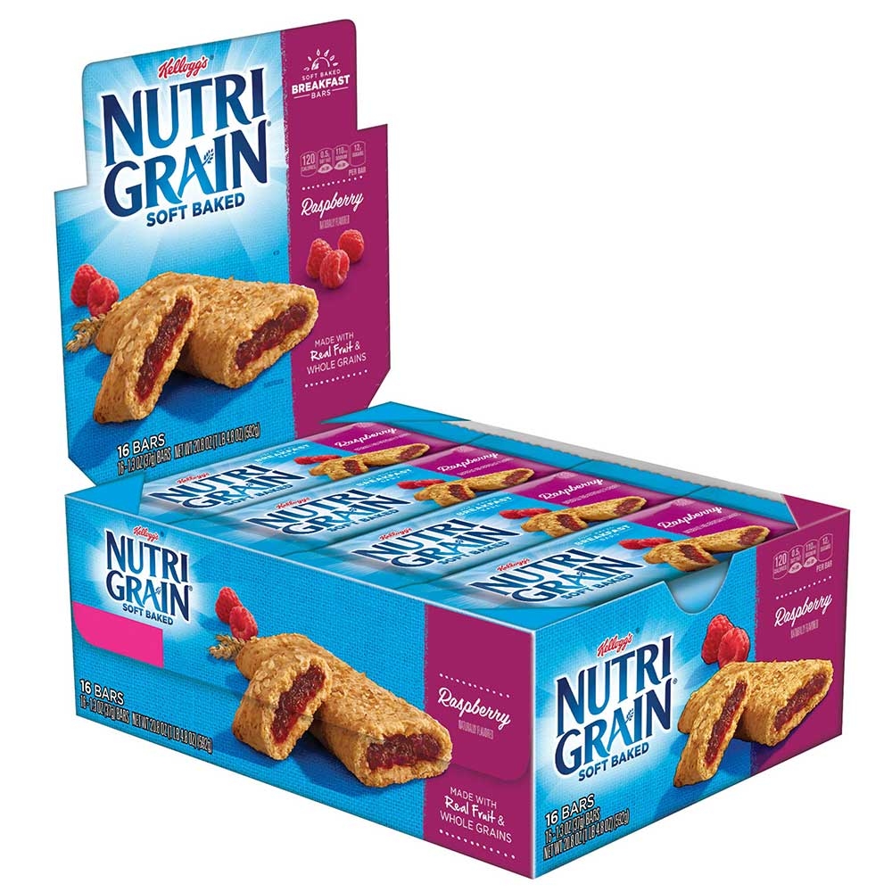Nutrigrain Raspberry Bars 3 Case 16 Count