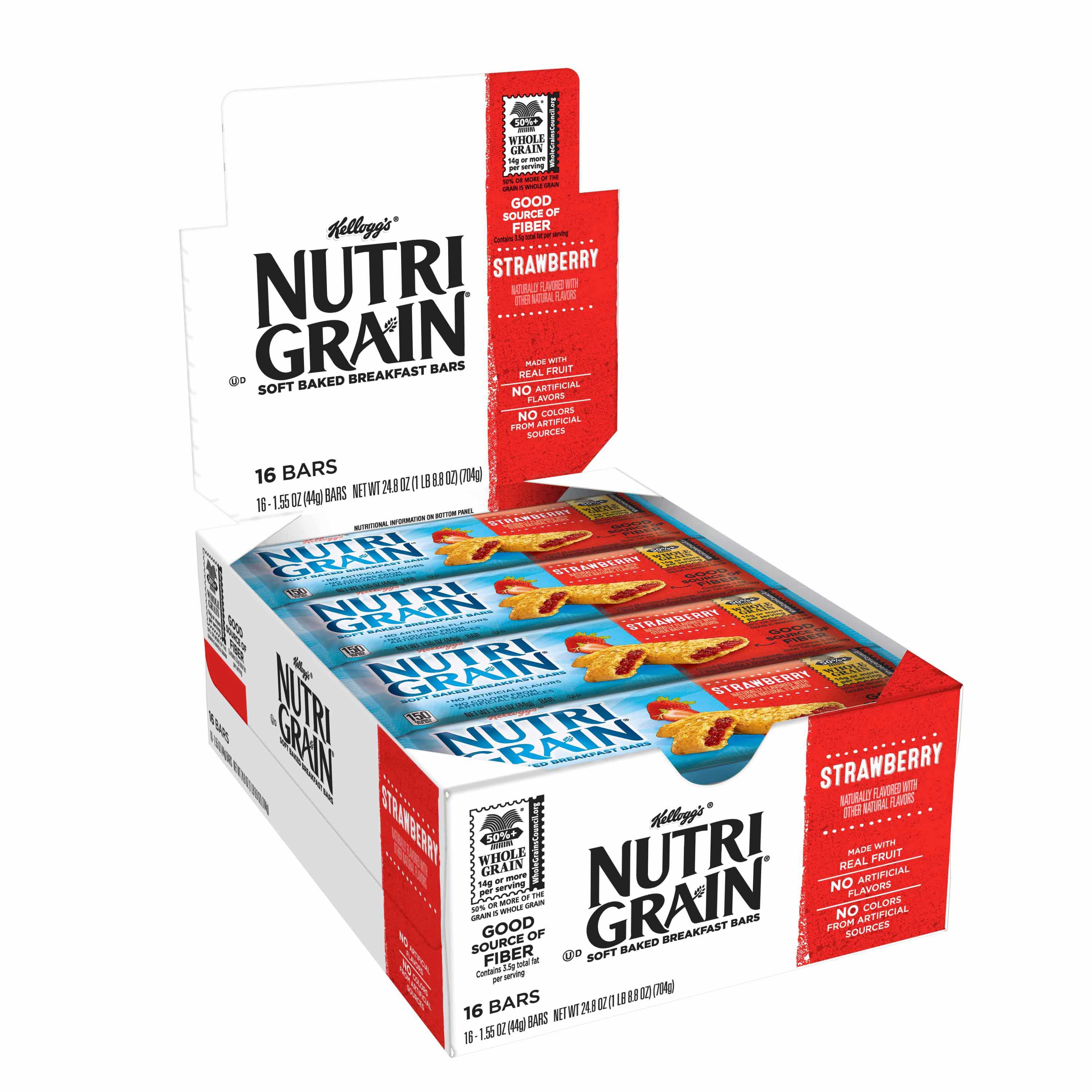 Nutrigrain Strawberry Cereal Bar, 1.55 Ounce -- 96 per case.