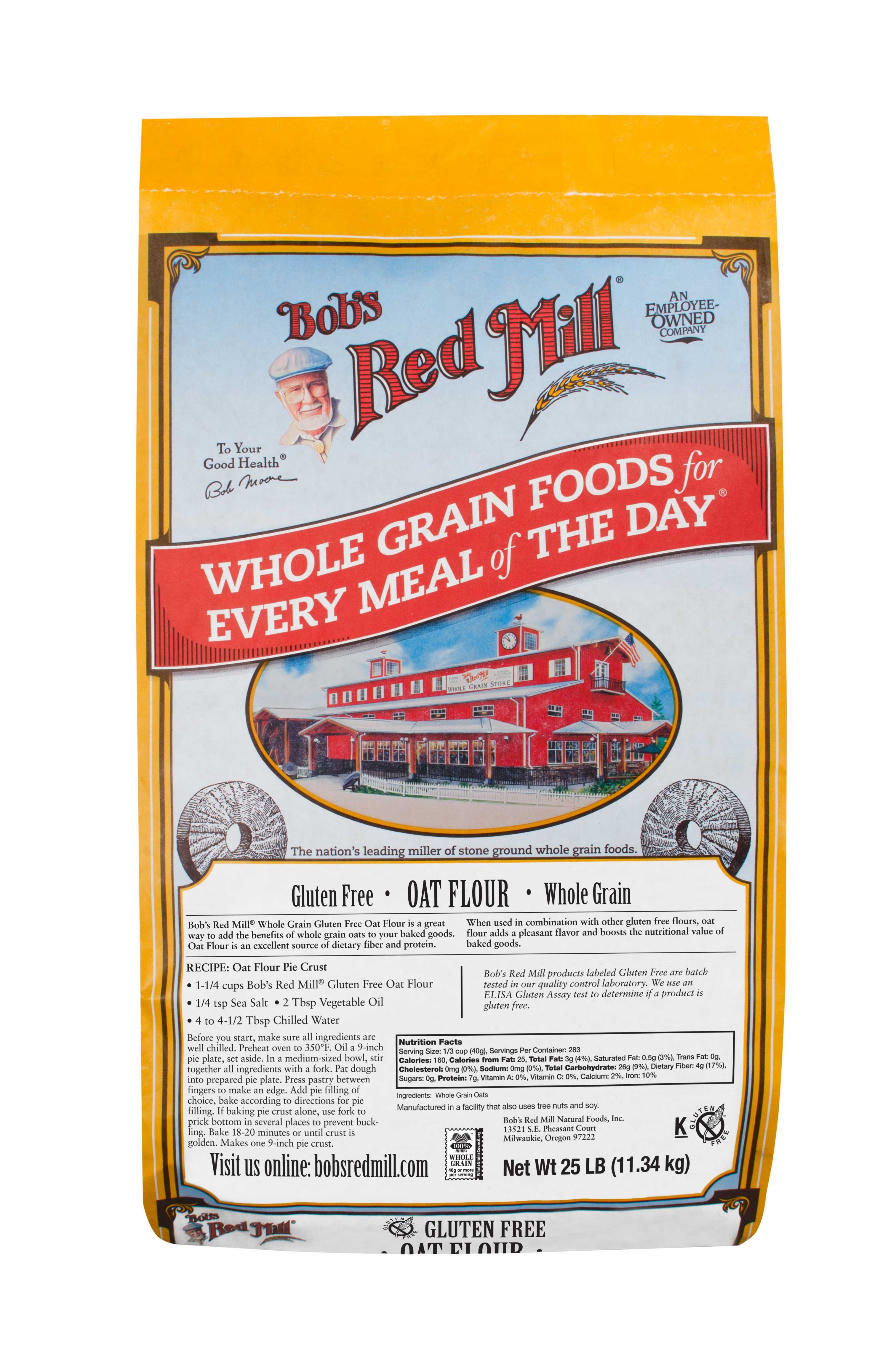 Bobs Red Mill Gluten Free Oat Flour, 25 Pound.