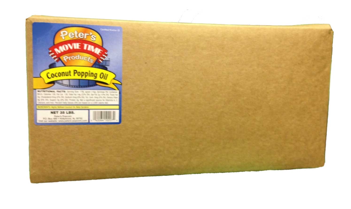 Peters Movie Time White Coconut Popping Oil, 35 Pound.