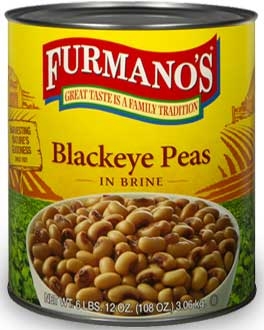 Furmanos Blackeye Peas in Brine, 108 Ounce -- 6 per case