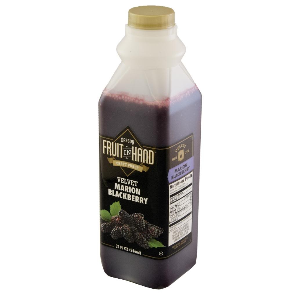 Fruit in Hand Marion Blackberry Craft Puree, 32 Fluid Ounce -- 6 per case.