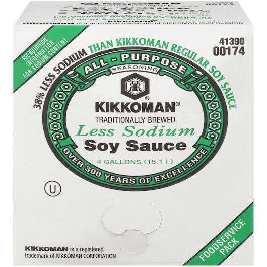 Kikkoman Less Sodium Soy Sauce, 4 Gallon