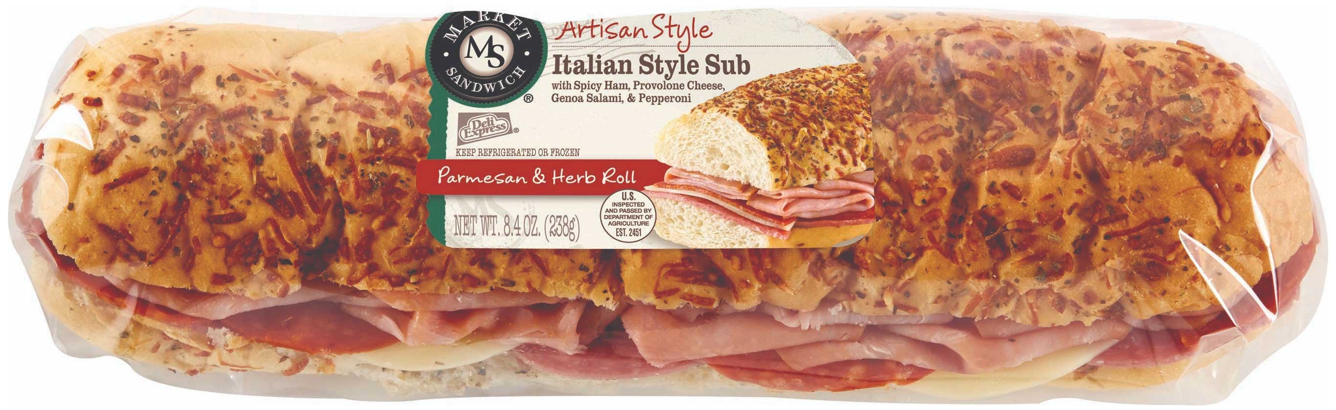 Market Artisan Style Italian Sub Sandwich, 8.4 Ounce -- 8 per case.