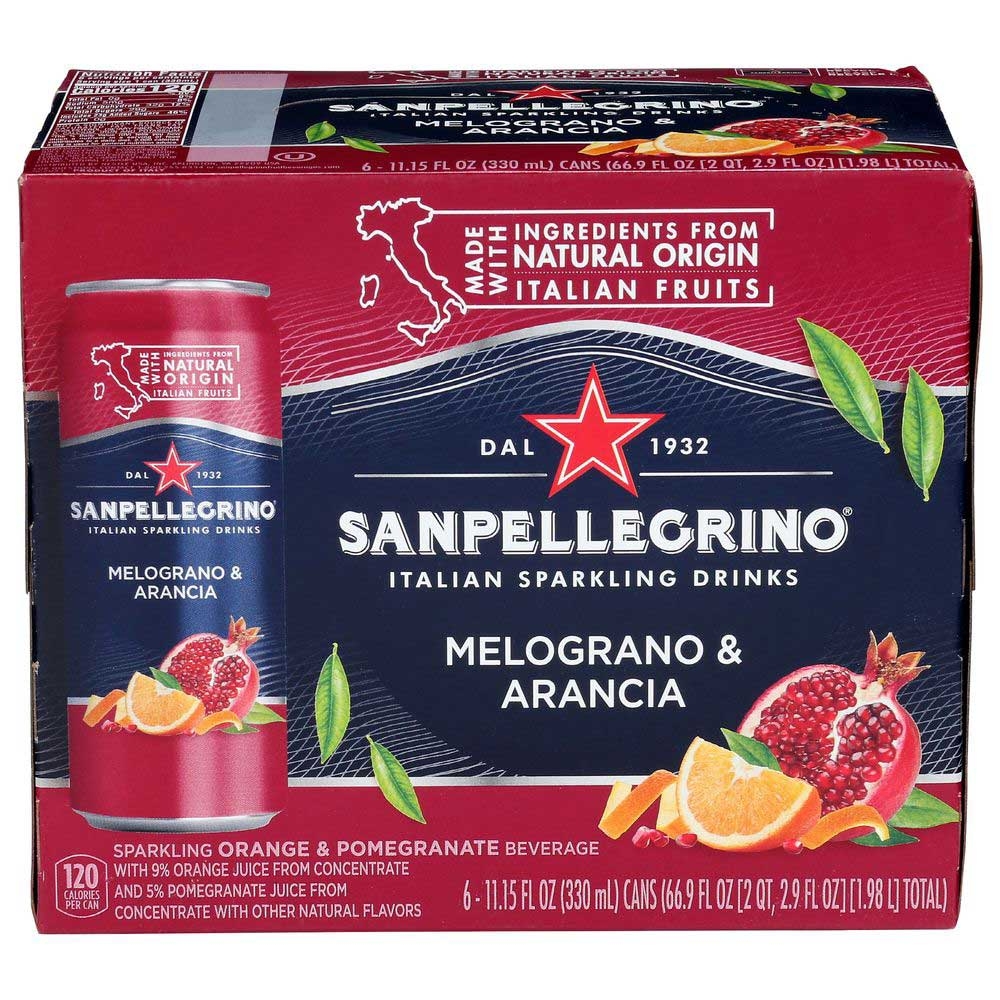 Sanpellegrino Orange and Pomegranate Sparkling Beverage, 11.15 Fluid Ounce -- 24 per case
