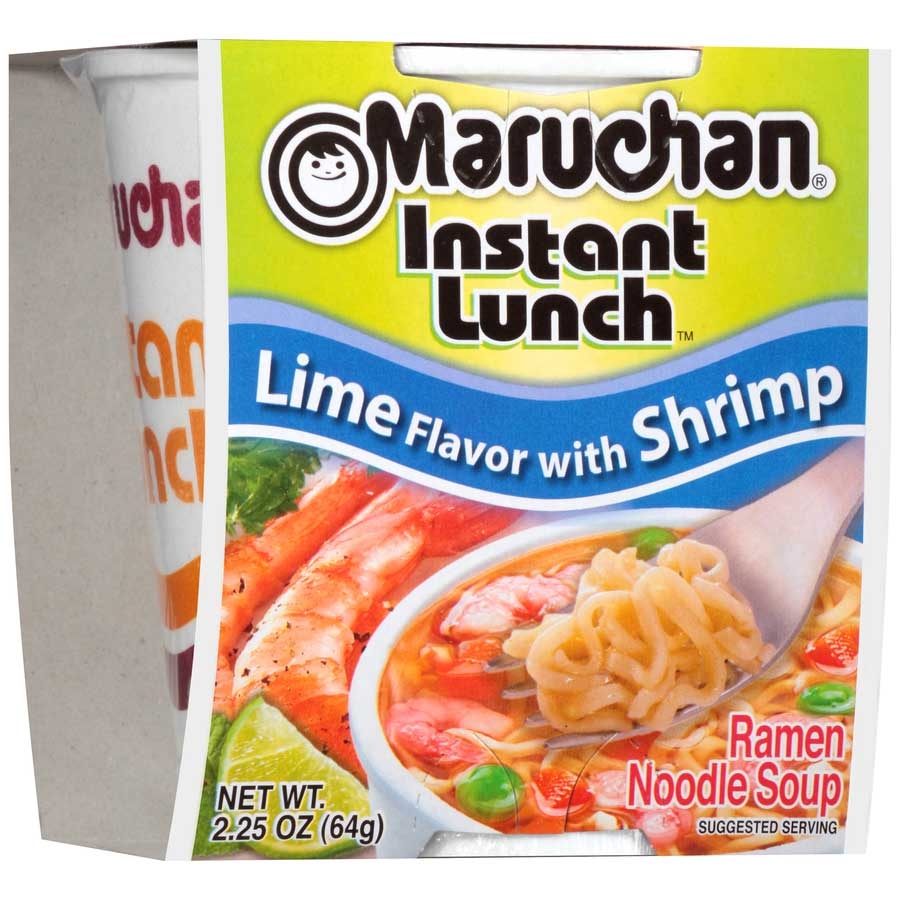 Maruchan Instant Lunch Lime Flavor with Shrimp - 2.25 oz. cup, 12 per case