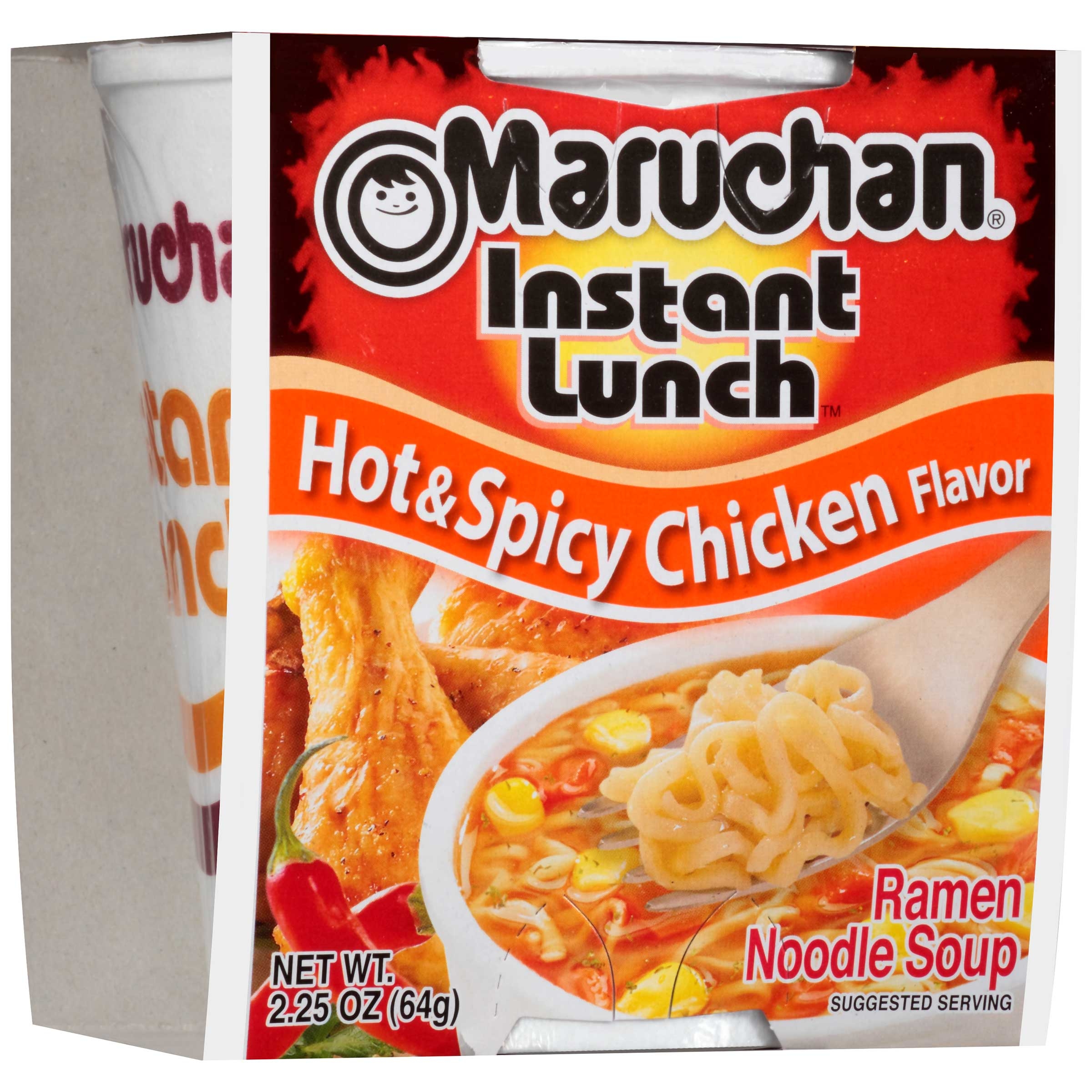 Maruchan Instant Lunch Hot N Spicy Chicken Flavor Ramen Noodle Soup, 2.25 Ounce -- 12 per case.