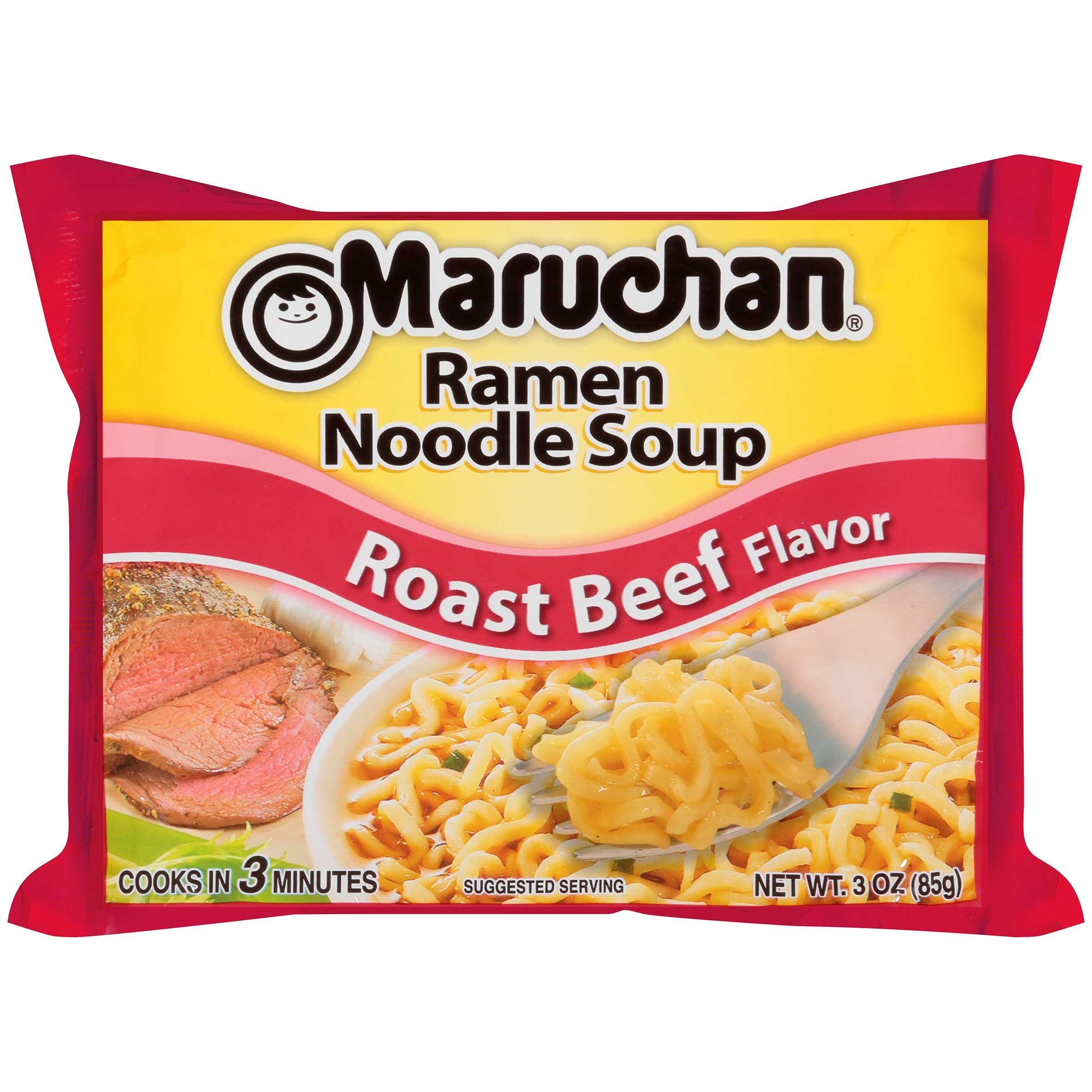 Maruchan Ramen Noodle Soup Roast Beef Flavor - 3 oz. package, 24 per case
