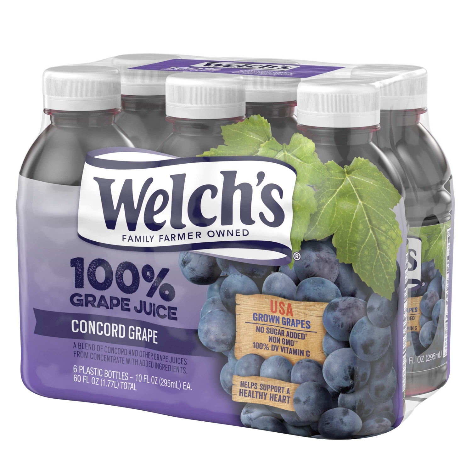 Welchs 100 Percent Grape Juice, 10 Ounce - - 6 per pack -- 4 packs per case.