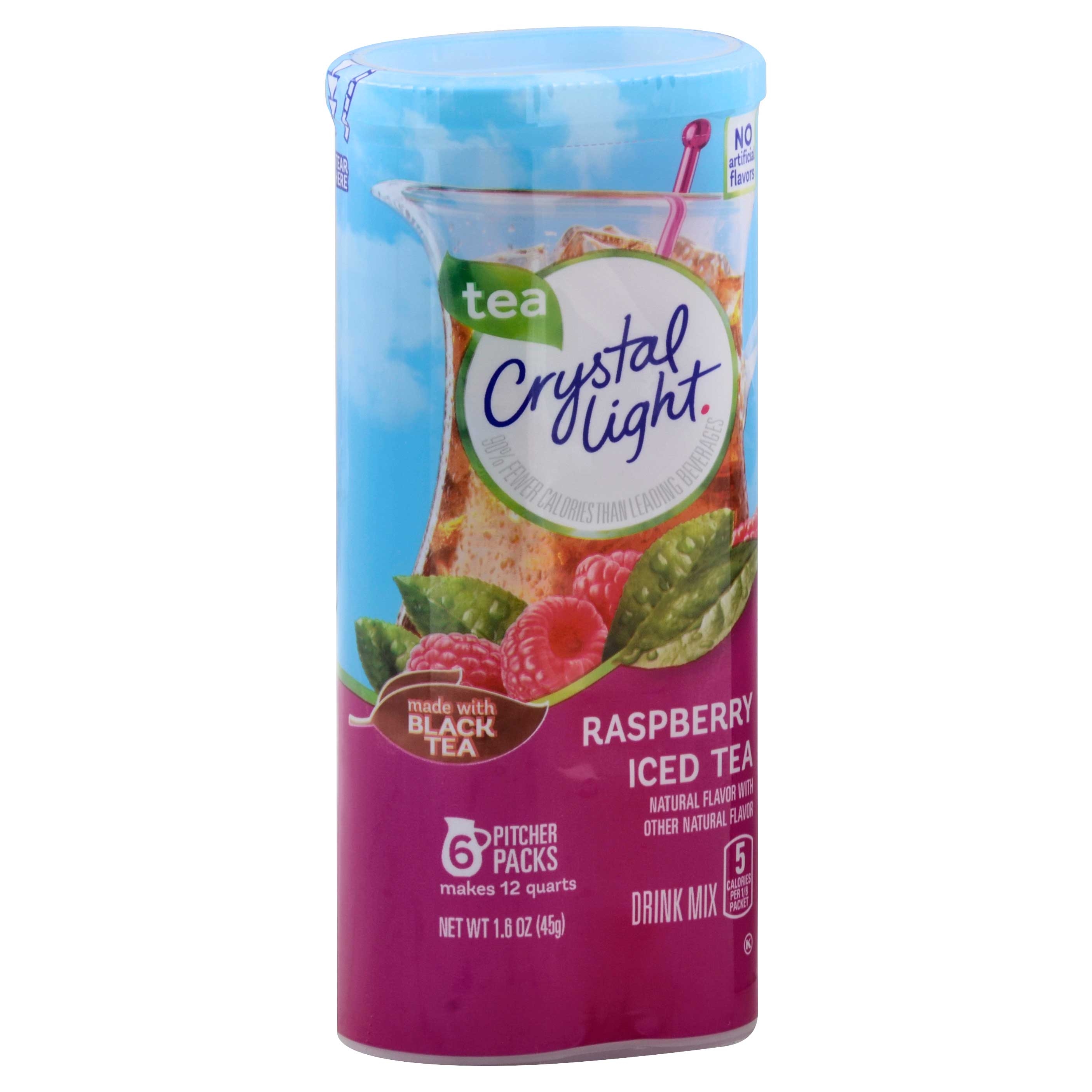 Crystal Light Raspberry Iced Tea - 1.6 oz. canister, 12 canisters per case