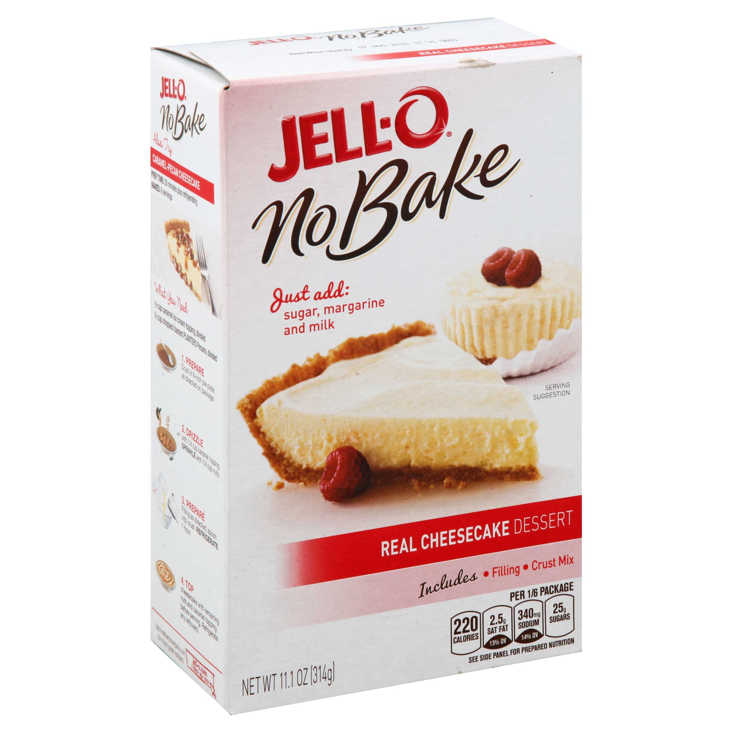 Jello Dessert No Bake Real Cheesecake Mix, 11.1 Ounce -- 6 per case.