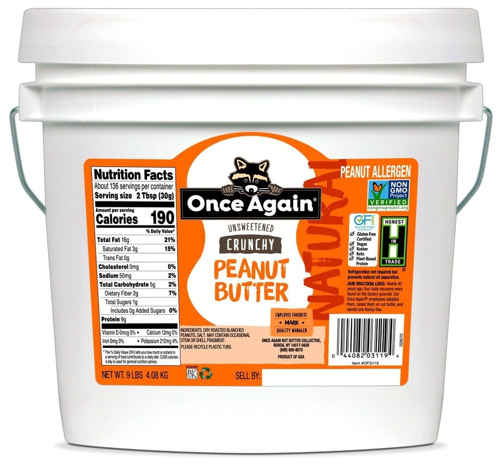Once Again Nut Butter Crunchy Peanut Butter, 9 Pound