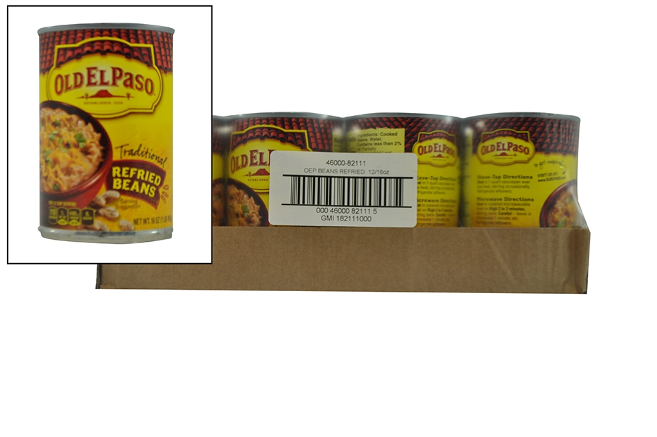 Old El Paso Refried Small Beans, 16 Ounce -- 12 per case.
