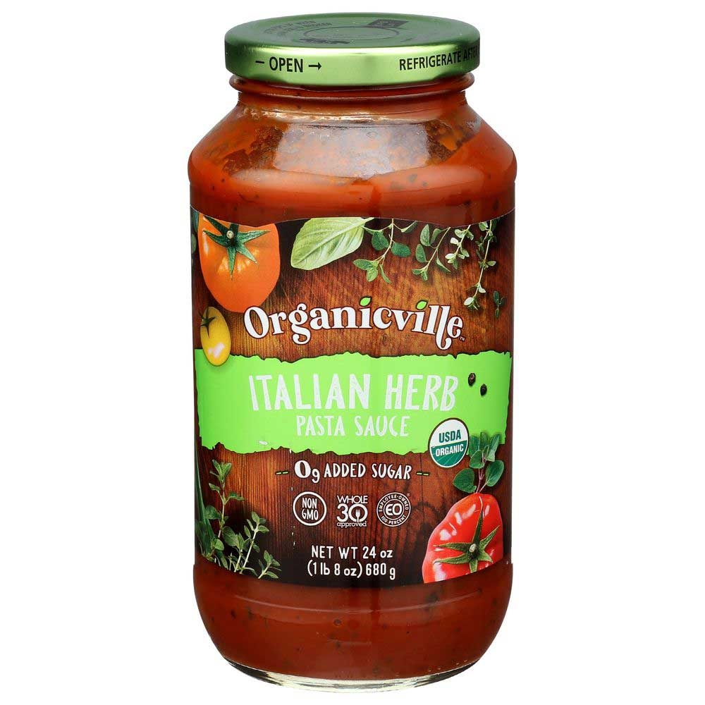 Organicville Organic Italian Herb Pasta Sauce, 24 Ounce -- 6 per case