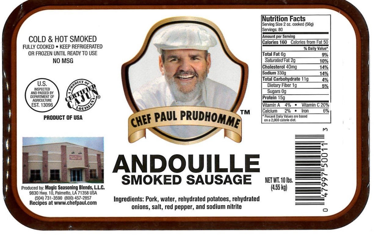 Magic Seasoning Blends K Paul Regular Andouille Sausage, 5 Pound -- 2 per case.