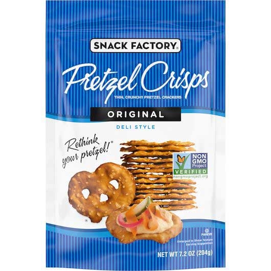 Snack Factory Original Pretzel Crisps, 7.2 Ounce -- 12 per case