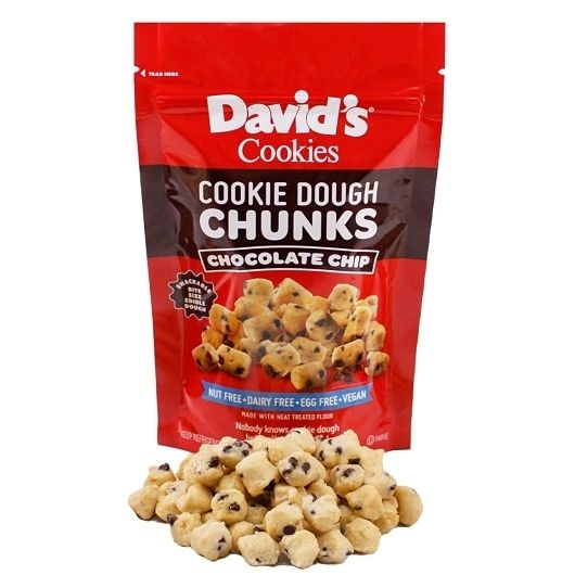 Davids Cookies Chocolate Chip Cookie Dough Chunks, 8 Ounce -- 12 per case