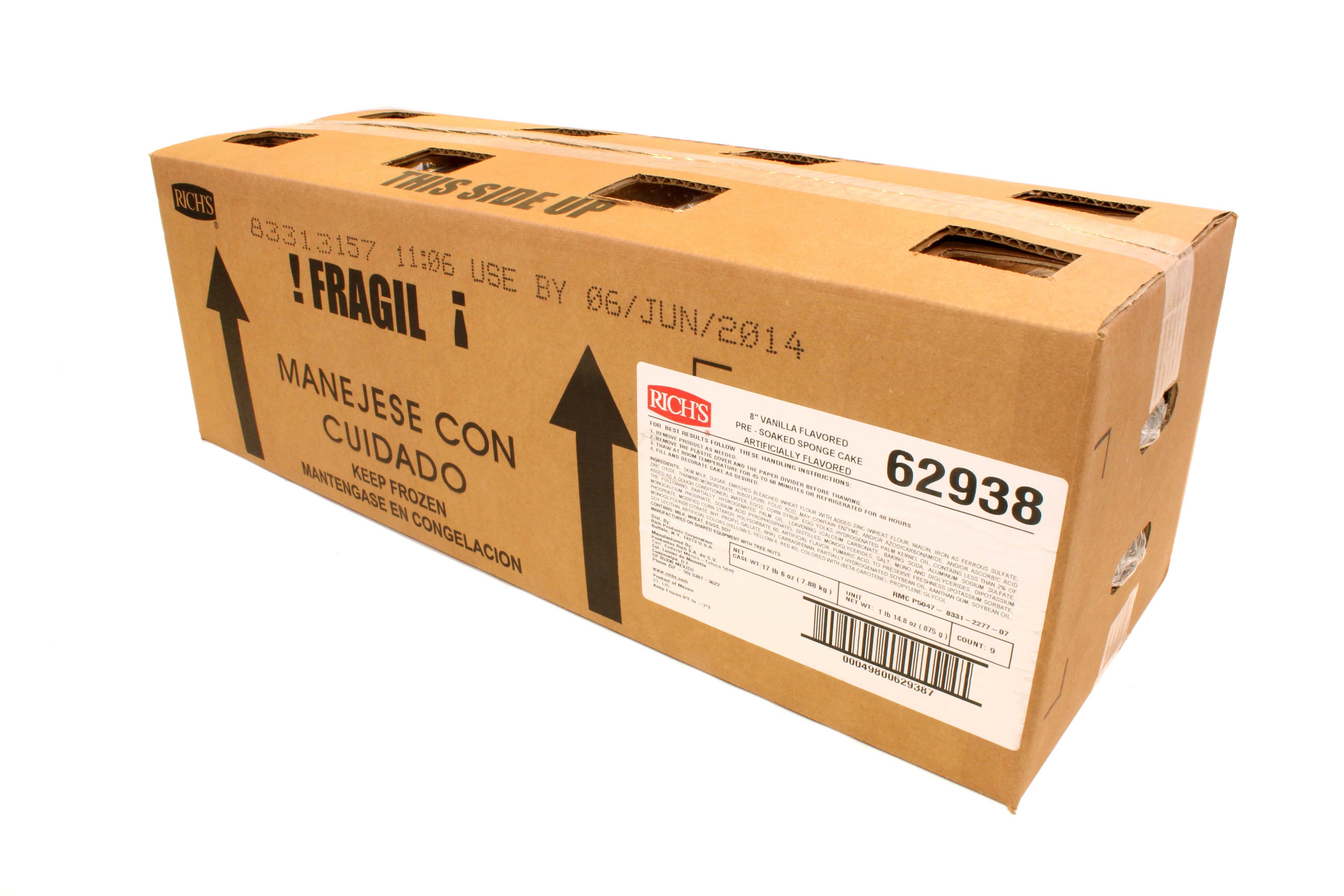 Rich Tres Leches Style Pre Soaked Sponge Vanilla Layer Cake, 1.72 Pound -- 9 per case.